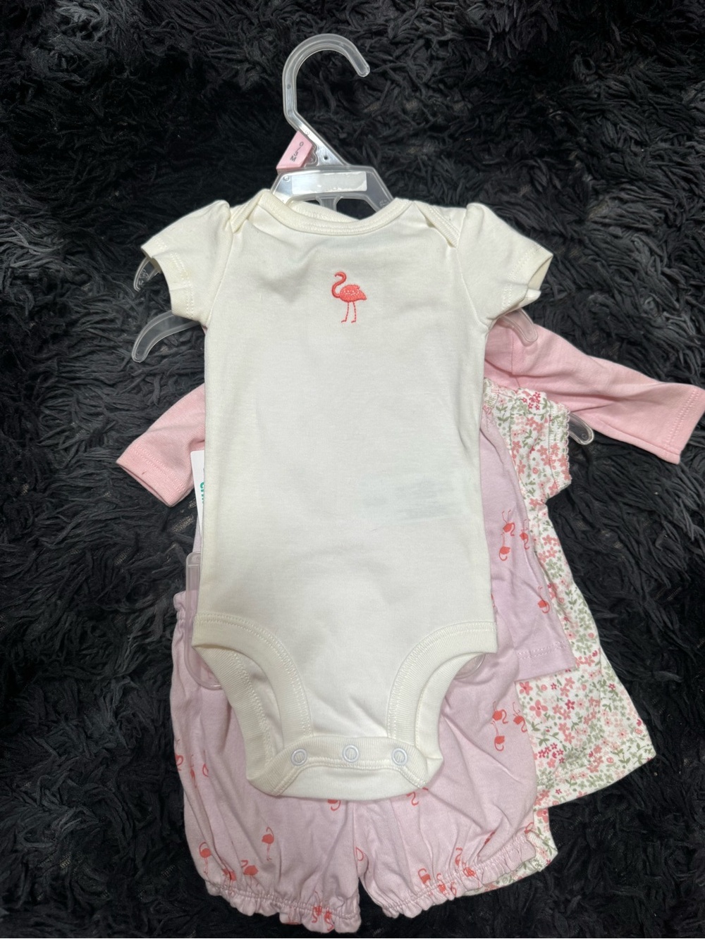Carter’s Cream & Pink Flamingo Baby One-Piece Set - 2-Pack